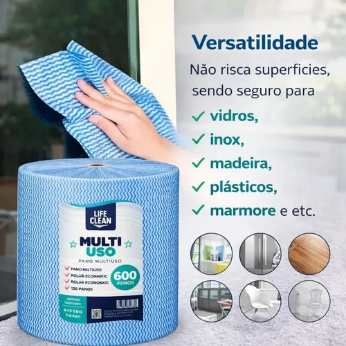 600 Panos Multiuso Perfex Reutilizável Limpeza Life Clean