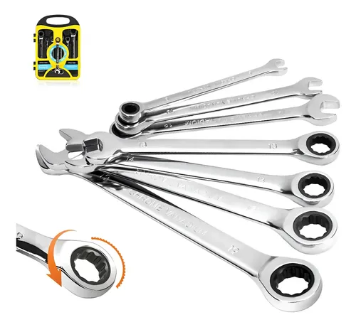 7pcs chave de engrenagem combinada catracada conjunto 8 19mm 1