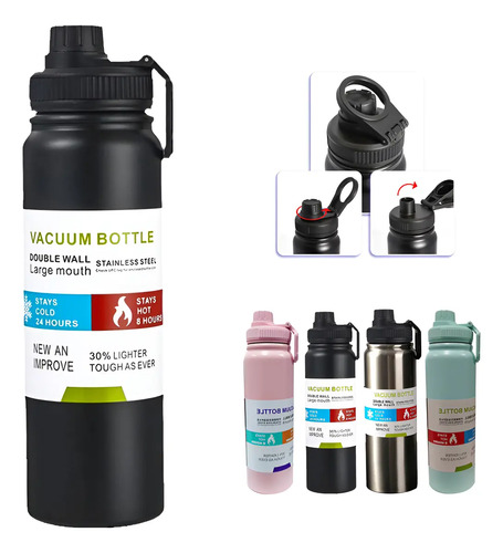 800mlgarrafa termica agua squeeze inox academiaquente e frio