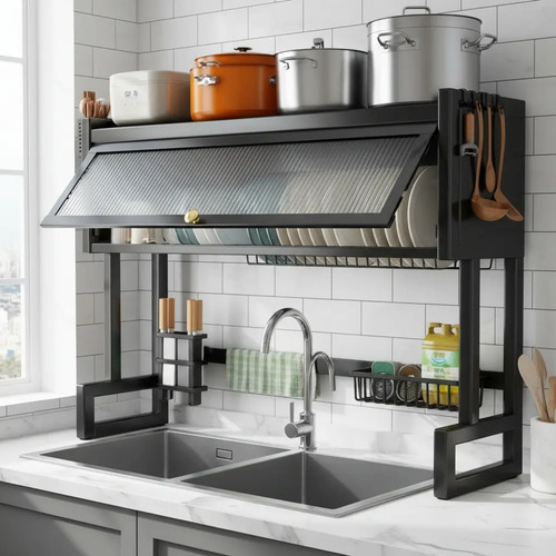 85cm escorredor de prato louca de cozinha com porta
