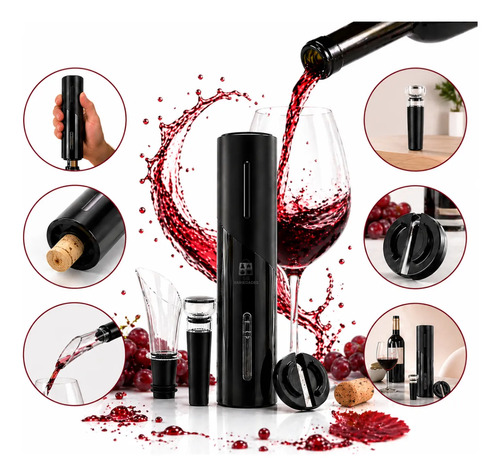 Abridor de vinho eletrico usb recarregavel saca rolha