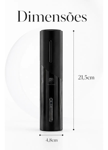 Abridor De Vinho Elétrico Usb Recarregável Saca Rolha