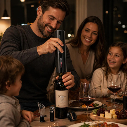Abridor De Vinho Elétrico Usb Recarregável Saca Rolha