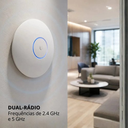 Access Point Ubiquiti Unifi 6 U6-Plus Wi-Fi 6 Banda Dupla com Injetor PoE