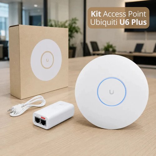 Access Point Ubiquiti Unifi 6 U6-Plus Wi-Fi 6 Banda Dupla com Injetor PoE