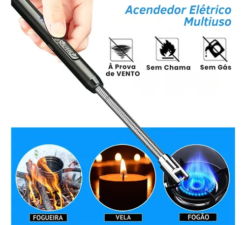 Acendedor De Fogão Velas Eletrônico Plasma Recarregável Usb