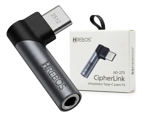 Adaptador fone ouvido usb c para p2 p3 em l gamer cinza