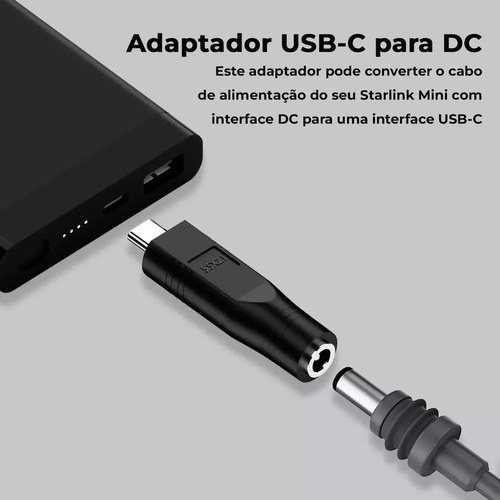 Adaptador P/ Fonte De Alimentação Tipo C Starlink Mini