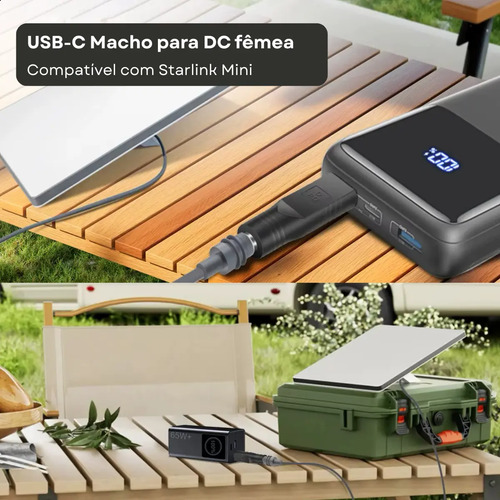 Adaptador Plug Usb-c Energia Conversor Dc Para Starlink Mini