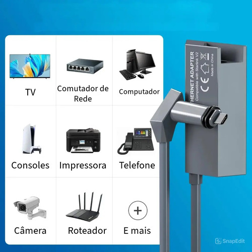 Adaptador Starlink Computador Roteador Rápida Ethernet V2
