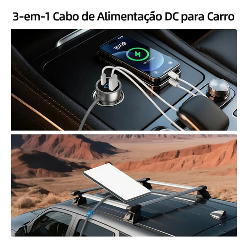 Adaptador Veicular 12v 24v Usb-c Dc Cabo Starlink Mini 3m
