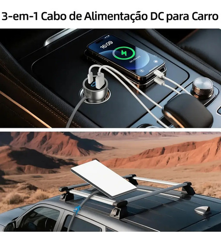 Adaptador Veicular 12v 24v Usb-c Dc Cabo Starlink Mini 3m