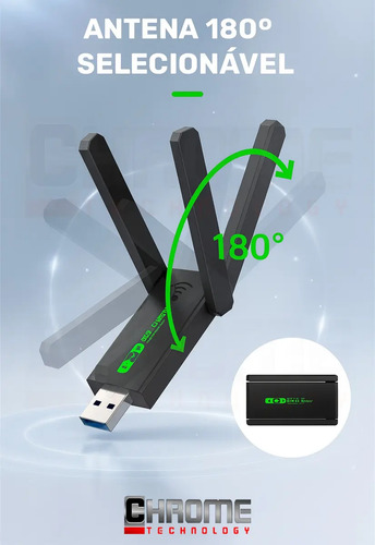 Adaptador Wifi Computador Pc Notebook Jogos Usb 3.0 Dual Band 5ghz Wifi 6 - Placa De Rede Wifi Gigabit Alta Velocidade Mu-mimo - Adaptador Ethernet Usb Rj45 Rtl8812bu Compatível C/ Mac Windows Linux.