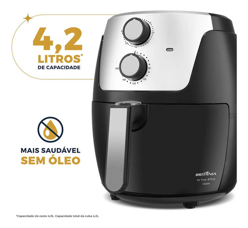Air Fryer Britânia 4,2L Dura Mais 1500W BFR38 220V