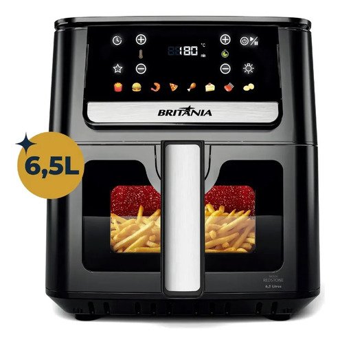 Air Fryer Britânia 6,5L 1700W 8 Funções Painel Digital Redstone BAF65A