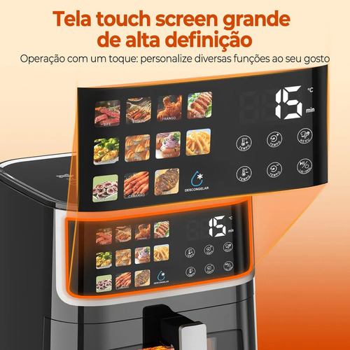 Air Fryer PATBRELA 10L Digital com Painel LED e 12 Programas, Para Família