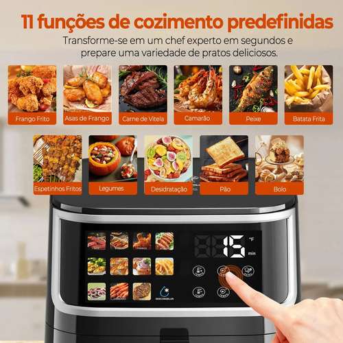 Air Fryer PATBRELA 10L Digital com Painel LED e 12 Programas, Para Família