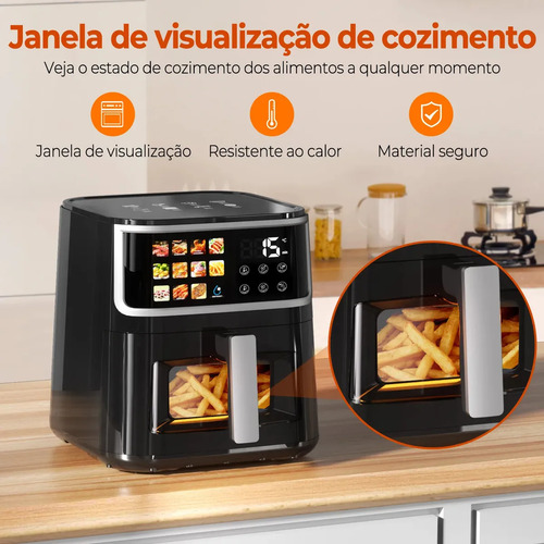 Air Fryer PATBRELA 10L Digital com Painel LED e 12 Programas, Para Família