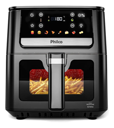 Air fryer philco 65l visor glass e redstone 1700w paf65a