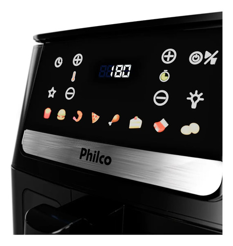 Air Fryer Philco 6,5L Visor Glass e Redstone 1700W PAF65A