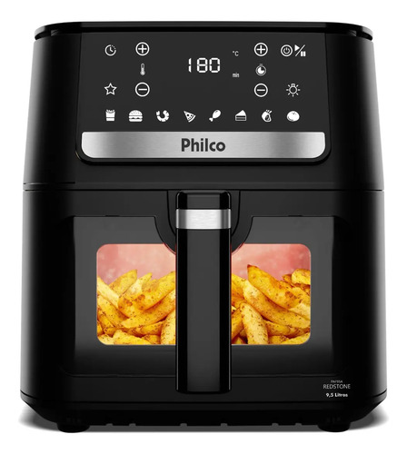 Air fryer philco 95l visor glass redstone 1800w paf95a