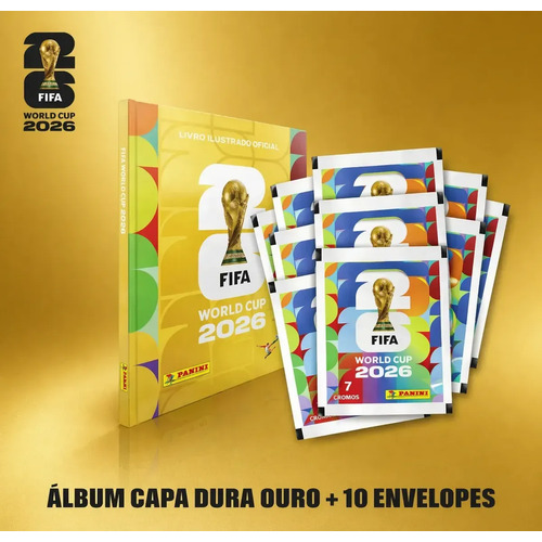 Album copa do mundo 2026 dourado ouro oficial 70 figurinha 1