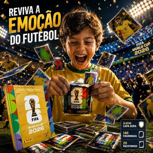 Álbum Copa Do Mundo 26 Dourado Ouro Oficial + 140 Figurinha
