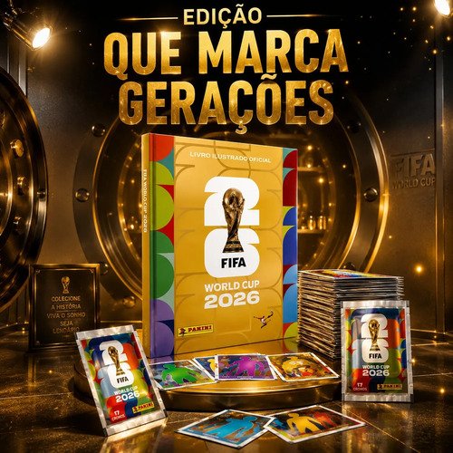 Álbum Copa Do Mundo 26 Dourado Ouro Oficial + 140 Figurinha