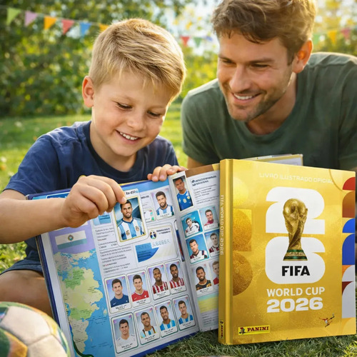 Álbum Panini Figurinha Copa Do Mundo Fifa 2026 Capa Dourada