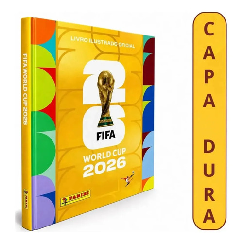 Álbum Panini Figurinha Copa Do Mundo Fifa 2026 Capa Dourada