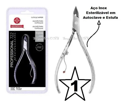 Alicate De Cutícula Inox Original Mundial Profissional 722
