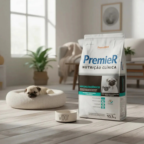 Alimento Premier Super Premium Nutrição Clínica Hipoalergénico Filhote e Adulto cão de raza pequena sabor mandioca de 10.1 kg