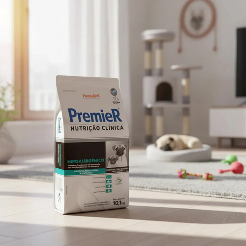 Alimento Premier Super Premium Nutrição Clínica Hipoalergénico Filhote e Adulto cão de raza pequena sabor mandioca de 10.1 kg