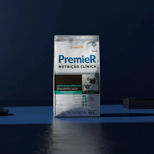 Alimento Premier Super Premium Nutrição Clínica Hipoalergénico Filhote e Adulto cão de raza pequena sabor mandioca de 10.1 kg