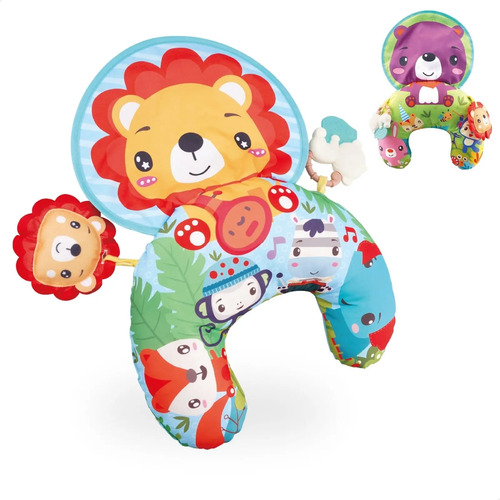 Almofada de atividades bebe com acessorios interativos som