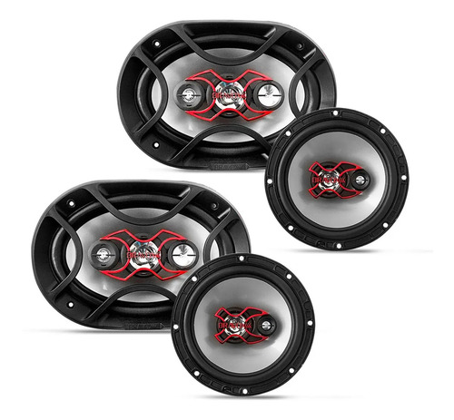 Alto falante bravox kit facil 6 triaxial quadriaxial 6x9 cor