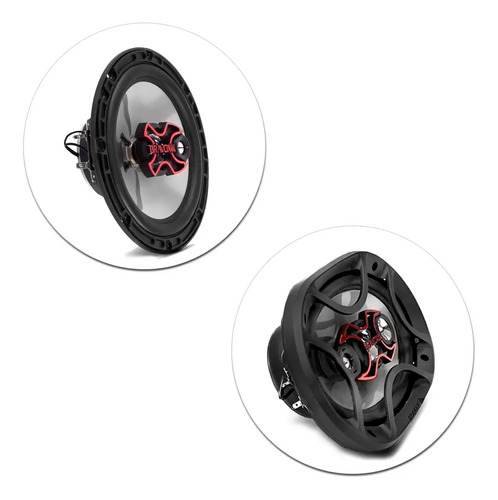 Alto Falante Bravox Kit Facil 6 + Triaxial Quadriaxial 6x9 Cor Preto