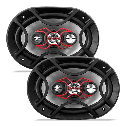 Alto Falante Bravox Kit Facil 6 + Triaxial Quadriaxial 6x9 Cor Preto