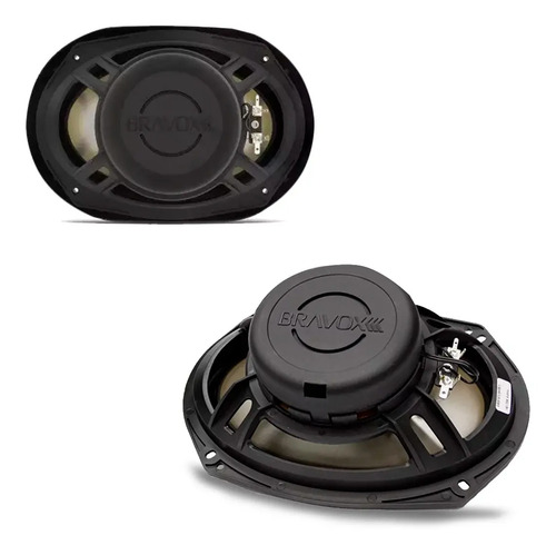 Alto Falante Bravox Kit Facil 6 + Triaxial Quadriaxial 6x9 Cor Preto