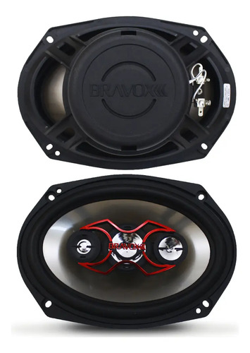 Alto Falante Bravox Kit Facil 6 + Triaxial Quadriaxial 6x9 Cor Preto