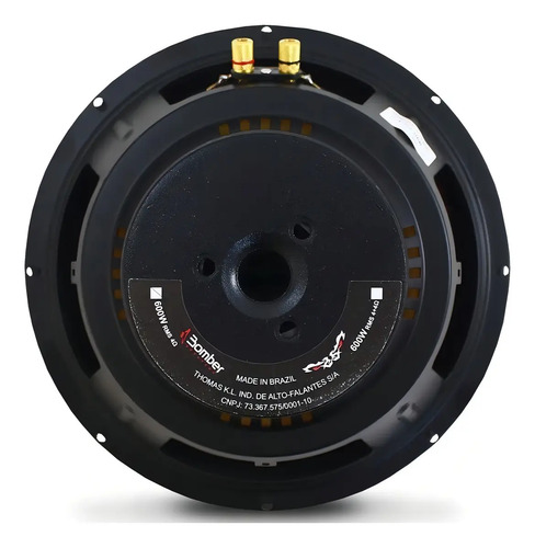 Alto Falante Subwoofer 12 Pol Bomber Bicho Papão 600w 4 Ohms Cor Preto