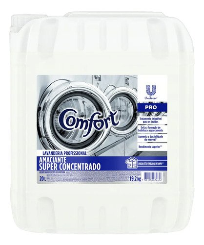 Amaciante de Roupa Super Concentrado Lavanderia Profissional Comfort Pro Galão 20l