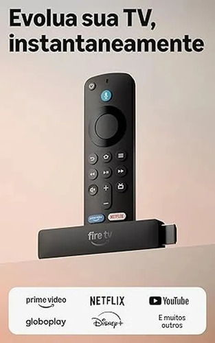 Amazon 2ª Geração Fire Tv Stick Hd Ger 26 Preto De Voz