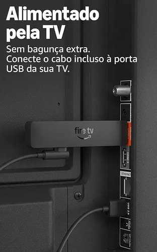 Amazon 2ª Geração Fire Tv Stick Hd Ger 26 Preto De Voz