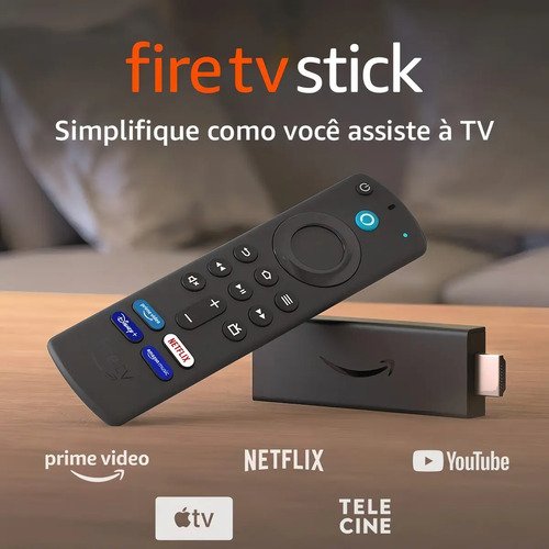Amazon Fire Tv Stick 3 Ger Full Hd 1080p Bi Volt Cor Preto Tipo de controle remoto De voz Alexa