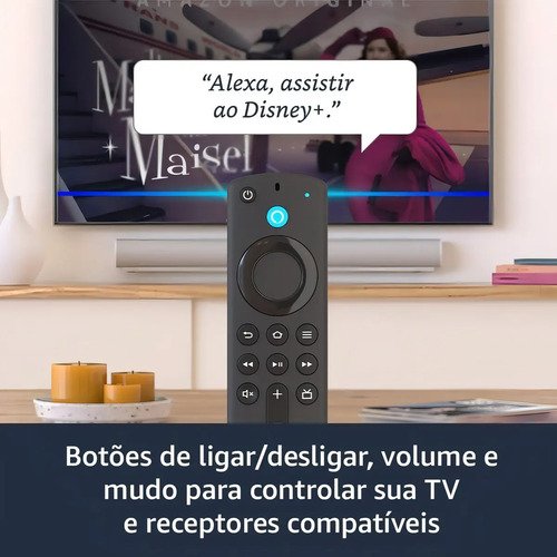 Amazon Fire Tv Stick 3 Ger Full Hd 1080p Bi Volt Cor Preto Tipo de controle remoto De voz Alexa