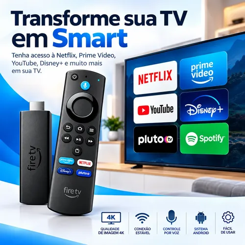 Amazon Firetv Stick 4k Stick Wi-fi-6 Com Alexa Por Voz Preto