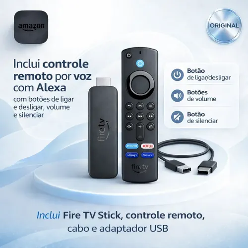 Amazon Firetv Stick 4k Stick Wi-fi-6 Com Alexa Por Voz Preto