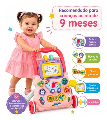Andador Infantil Brinquedo Educativo Musical Didático Bebê