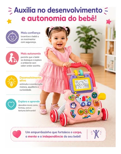 Andador Infantil Brinquedo Educativo Musical Didático Bebê